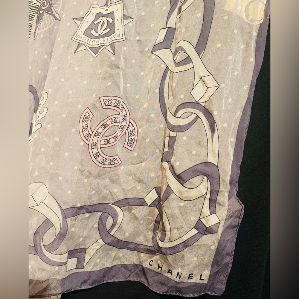VINTAGE CHANEL SILK SCARF - Picture 4 of 8